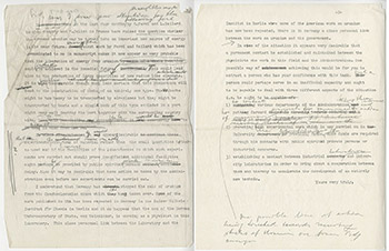 Draft pages of Einstein's letter to President Roosevelt. Click on image to view larger version