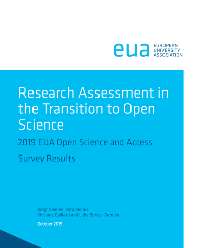European University Association Launches Report on Research Assessment in  the Transition to Open Science | LJ INFOdocket