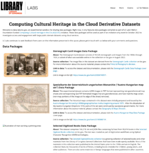 Library of Congress: Announcing LC Labs Data Sandbox and 3 New Data Packages
