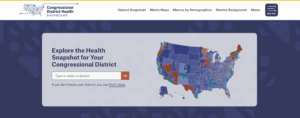 Research Resources: New Online Tool Provides Health Snapshot of All 435 U.S. Congressional Districts (Congressional District Health Dashboard)
