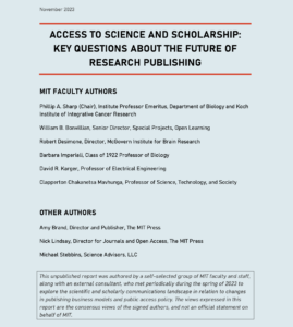New White Paper: “Access to Science and Scholarship: Key Questions About the Future of Research Publishing”