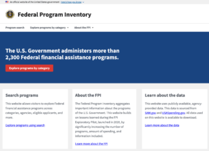 New Research Tools: “OMB Stands Up First Online Database of All Federal Programs”