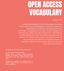 IFLA Releases “Open Access Vocabulary” Reference Guide