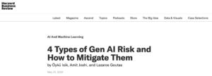 Harvard Business Review: “4 Types of Gen AI Risk and How to Mitigate Them”